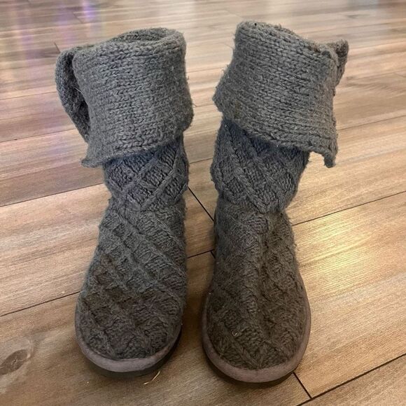 Ugg Grey Sweater‎ Fold Down Boots Women 3 - Picture 2 of 6